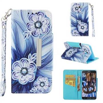 Button Flower Big Metal Buckle PU Leather Wallet Phone Case for Samsung Galaxy J5 2017 US Edition