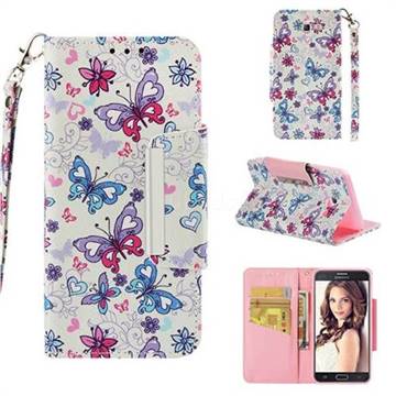 Colored Butterfly Big Metal Buckle PU Leather Wallet Phone Case for Samsung Galaxy J5 2017 US Edition