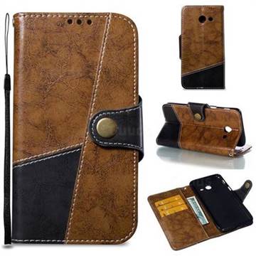 Retro Magnetic Stitching Wallet Flip Cover for Samsung Galaxy J5 2017 US Edition - Brown