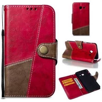 Retro Magnetic Stitching Wallet Flip Cover for Samsung Galaxy J5 2017 US Edition - Rose Red
