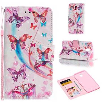 Ribbon Flying Butterfly 3D Painted Leather Phone Wallet Case for Samsung Galaxy J5 2017 US Edition