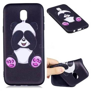 Lovely Panda 3D Embossed Relief Black Soft Back Cover for Samsung Galaxy J5 2017 J530