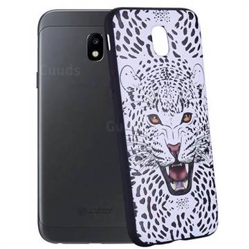 Snow Leopard 3D Embossed Relief Black Soft Back Cover for Samsung Galaxy J5 2017 J530 Eurasian