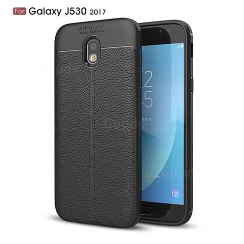 Luxury Auto Focus Litchi Texture Silicone TPU Back Cover for Samsung Galaxy J5 2017 J530 Eurasian - Black