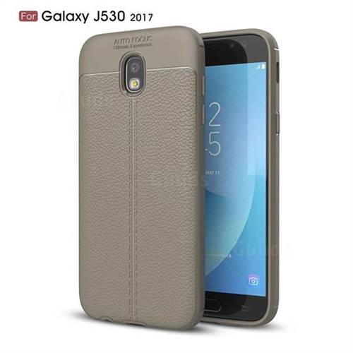 Luxury Auto Focus Litchi Texture Silicone TPU Back Cover for Samsung Galaxy J5 2017 J530 Eurasian - Gray