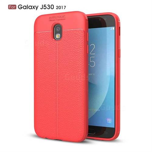 Luxury Auto Focus Litchi Texture Silicone TPU Back Cover for Samsung Galaxy J5 2017 J530 Eurasian - Red