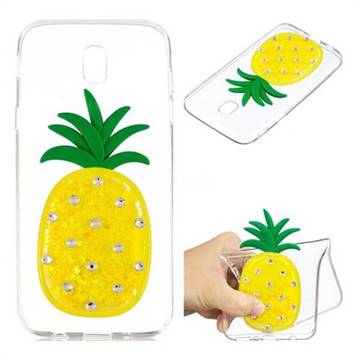Yellow Pineapple Liquid Quicksand Soft 3D Cartoon Case for Samsung Galaxy J5 2017 J530 Eurasian