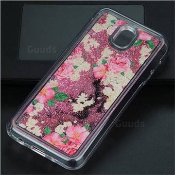 Rose Flower Glassy Glitter Quicksand Dynamic Liquid Soft Phone Case for Samsung Galaxy J5 2017 J530 Eurasian