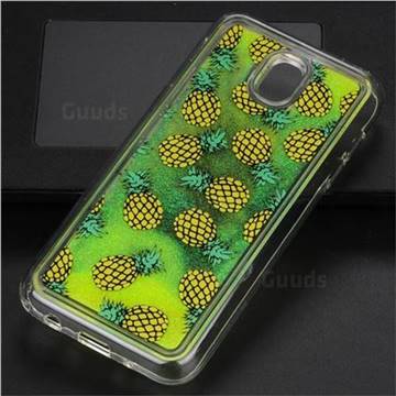 Pineapple Glassy Glitter Quicksand Dynamic Liquid Soft Phone Case for Samsung Galaxy J5 2017 J530 Eurasian