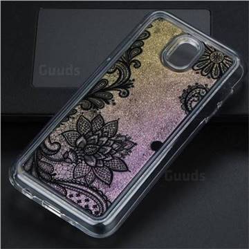 Diagonal Lace Glassy Glitter Quicksand Dynamic Liquid Soft Phone Case for Samsung Galaxy J5 2017 J530 Eurasian