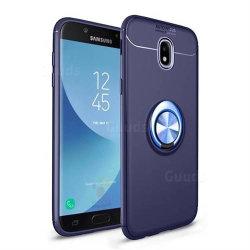 Auto Focus Invisible Ring Holder Soft Phone Case for Samsung Galaxy J5 2017 J530 Eurasian - Blue