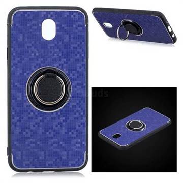 Luxury Mosaic Metal Silicone Invisible Ring Holder Soft Phone Case for Samsung Galaxy J5 2017 J530 Eurasian - Blue