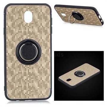 Luxury Mosaic Metal Silicone Invisible Ring Holder Soft Phone Case for Samsung Galaxy J5 2017 J530 Eurasian - Titanium Gold
