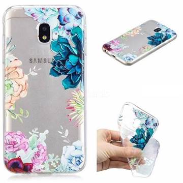 Gem Flower Clear Varnish Soft Phone Back Cover for Samsung Galaxy J5 2017 J530 Eurasian