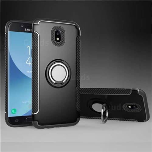 Armor Anti Drop Carbon PC + Silicon Invisible Ring Holder Phone Case for Samsung Galaxy J5 2017 J530 Eurasian - Black
