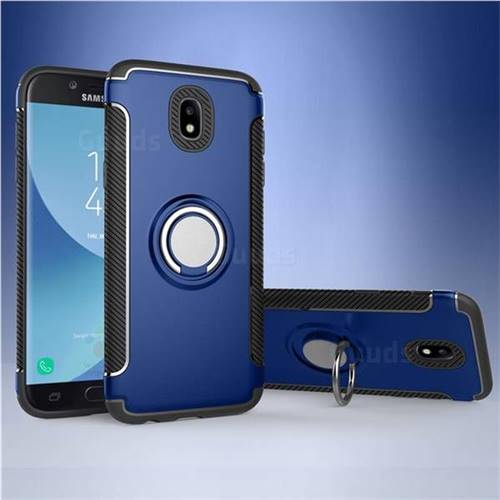 Armor Anti Drop Carbon PC + Silicon Invisible Ring Holder Phone Case for Samsung Galaxy J5 2017 J530 Eurasian - Sapphire