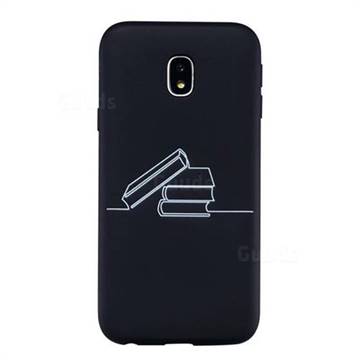 Book Stick Figure Matte Black TPU Phone Cover for Samsung Galaxy J5 2017 J530 Eurasian