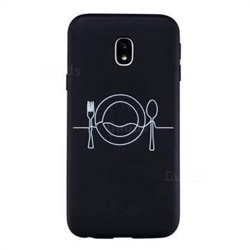 Tableware Stick Figure Matte Black TPU Phone Cover for Samsung Galaxy J5 2017 J530 Eurasian