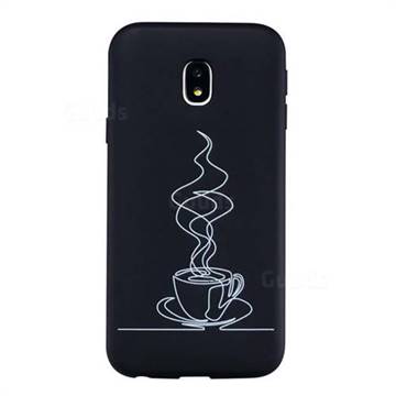 Coffee Cup Stick Figure Matte Black TPU Phone Cover for Samsung Galaxy J5 2017 J530 Eurasian