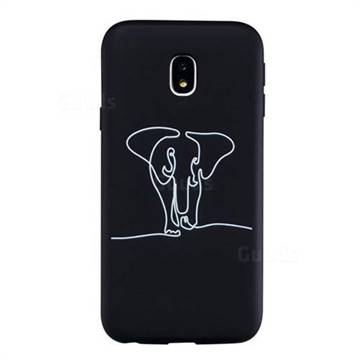Elephant Stick Figure Matte Black TPU Phone Cover for Samsung Galaxy J5 2017 J530 Eurasian