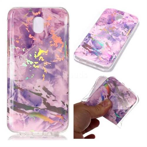 Purple Marble Pattern Bright Color Laser Soft TPU Case for Samsung Galaxy J5 2017 J530 Eurasian