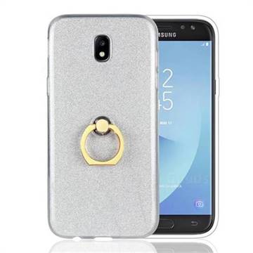Luxury Soft TPU Glitter Back Ring Cover with 360 Rotate Finger Holder Buckle for Samsung Galaxy J5 2017 J530 Eurasian - White