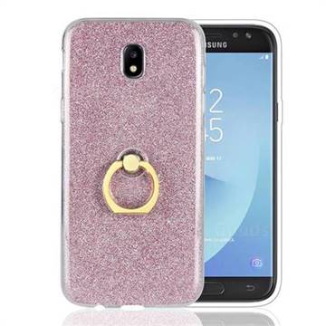 Luxury Soft TPU Glitter Back Ring Cover with 360 Rotate Finger Holder Buckle for Samsung Galaxy J5 2017 J530 Eurasian - Pink