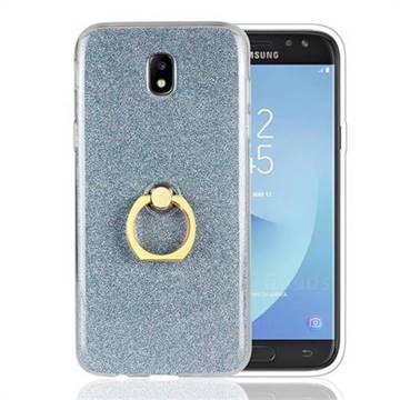 Luxury Soft TPU Glitter Back Ring Cover with 360 Rotate Finger Holder Buckle for Samsung Galaxy J5 2017 J530 Eurasian - Blue