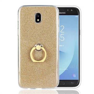 Luxury Soft TPU Glitter Back Ring Cover with 360 Rotate Finger Holder Buckle for Samsung Galaxy J5 2017 J530 Eurasian - Golden