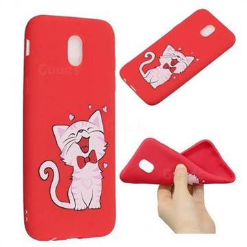 Happy Bow Cat Anti-fall Frosted Relief Soft TPU Back Cover for Samsung Galaxy J5 2017 J530 Eurasian