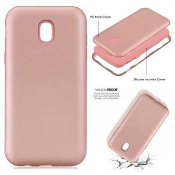 Matte PC + Silicone Shockproof Phone Back Cover Case for Samsung Galaxy J5 2017 J530 Eurasian - Rose Gold