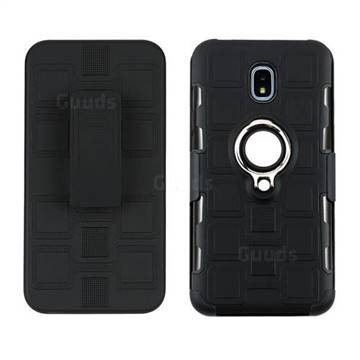 3 in 1 PC + Silicone Leather Phone Case for Samsung Galaxy J5 2017 J530 Eurasian - Black