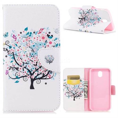 Colorful Tree Leather Wallet Case for Samsung Galaxy J5 2017 J530
