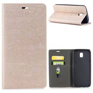 Tree Bark Pattern Automatic suction Leather Wallet Case for Samsung Galaxy J5 2017 J530 Eurasian - Champagne Gold