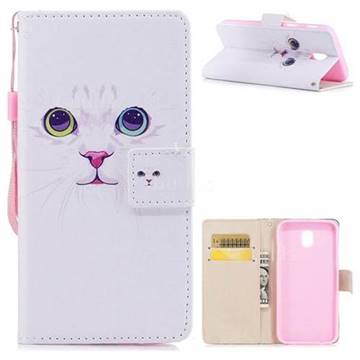 White Cat PU Leather Wallet Case for Samsung Galaxy J5 2017 J530 Eurasian