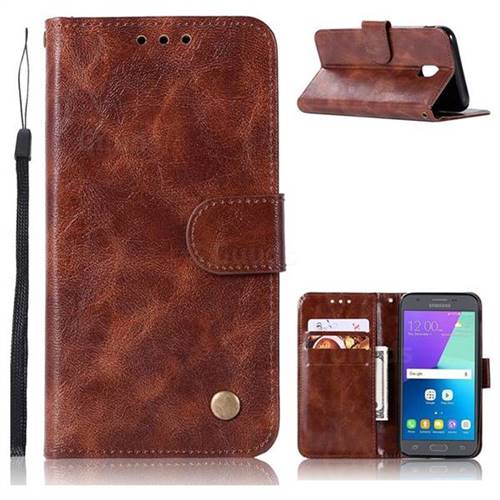 Luxury Retro Leather Wallet Case for Samsung Galaxy J5 2017 J530 Eurasian - Brown