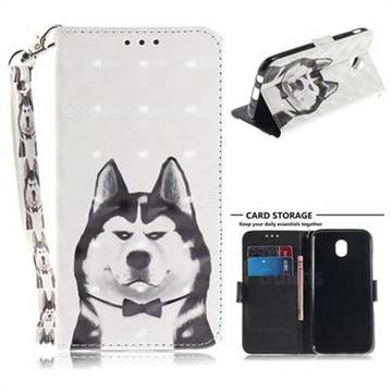 Husky Dog 3D Painted Leather Wallet Phone Case for Samsung Galaxy J5 2017 J530 Eurasian