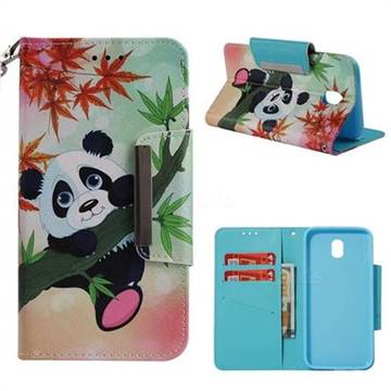 Bamboo Panda Big Metal Buckle PU Leather Wallet Phone Case for Samsung Galaxy J5 2017 J530 Eurasian