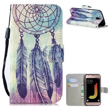 Feather Wind Chimes 3D Painted Leather Wallet Phone Case for Samsung Galaxy J5 2017 J530 Eurasian