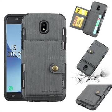 Brush Multi-function Leather Phone Case for Samsung Galaxy J5 2017 J530 Eurasian - Gray