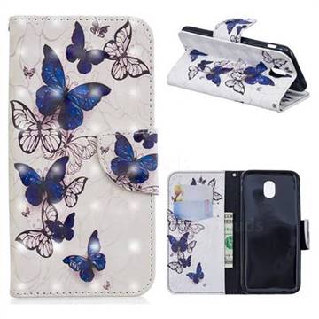 Flying Butterflies 3D Painted Leather Wallet Phone Case for Samsung Galaxy J5 2017 J530 Eurasian