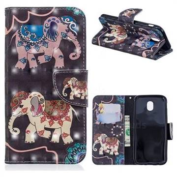 Totem Elephant 3D Painted Leather Wallet Phone Case for Samsung Galaxy J5 2017 J530 Eurasian