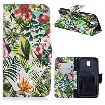 Banana Leaf 3D Painted Leather Wallet Phone Case for Samsung Galaxy J5 2017 J530 Eurasian