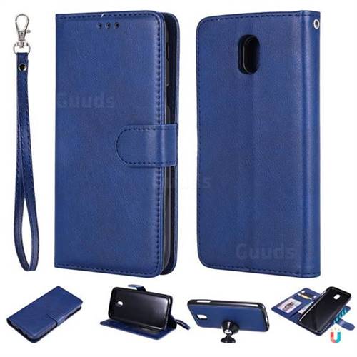 Retro Greek Detachable Magnetic PU Leather Wallet Phone Case for Samsung Galaxy J5 2017 J530 Eurasian - Blue