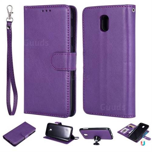 Retro Greek Detachable Magnetic PU Leather Wallet Phone Case for Samsung Galaxy J5 2017 J530 Eurasian - Purple