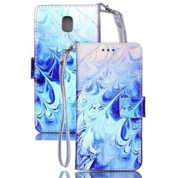 Blue Feather Blue Ray Light PU Leather Wallet Case for Samsung Galaxy J5 2017 J530 Eurasian