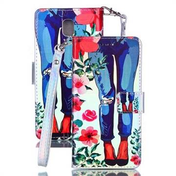 Jeans Flower Blue Ray Light PU Leather Wallet Case for Samsung Galaxy J5 2017 J530 Eurasian