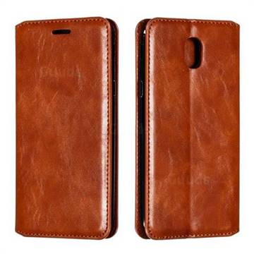 Retro Slim Magnetic Crazy Horse PU Leather Wallet Case for Samsung Galaxy J5 2017 J530 Eurasian - Brown