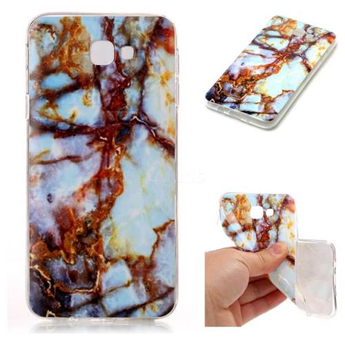 Blue Gold Soft TPU Marble Pattern Case for Samsung Galaxy J5 Prime