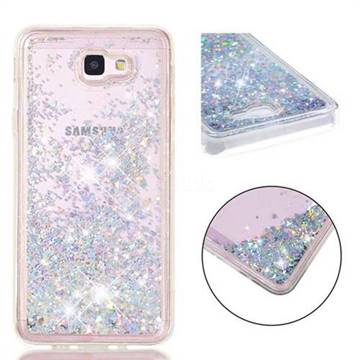 Dynamic Liquid Glitter Quicksand Sequins TPU Phone Case for Samsung Galaxy J5 Prime - Silver